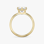 Radiant Cut - Plain Band - 6 Prong Classic Ring - 18 K Gold