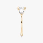 Load image into Gallery viewer, Cushion Cut - Plain Band - Three Stone Ring - 0.5 Ct Side Stone each - 14 K Gold
