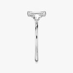 Load image into Gallery viewer, Emerald Cut - Plain Band - Three Stone Ring - 0.25 Ct Side Stone each - 18 K Gold
