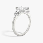 Load image into Gallery viewer, Emerald Cut - Plain Band - Three Stone Ring - 0.25 Ct Side Stone each - 14 K Gold
