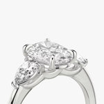 Load image into Gallery viewer, Oval Cut - Plain Band - Three Stone Ring - 0.25 Ct Side Stone each - 14 K Gold
