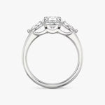 Load image into Gallery viewer, Oval Cut - Plain Band - Three Stone Ring - 0.25 Ct Side Stone each - 18 K Gold

