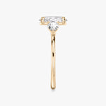 Load image into Gallery viewer, Oval Cut - Plain Band - Three Stone Ring - 0.25 Ct Side Stone each - 18 K Gold
