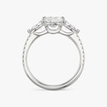 Load image into Gallery viewer, Pear Cut - Pave Band - Three Stone Ring - 0.25 Ct Side Stone each - 18 K Gold
