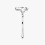 Load image into Gallery viewer, Pear Cut - Plain Band - Three Stone Ring - 0.25 Ct Side Stone each - 18 K Gold
