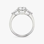 Load image into Gallery viewer, Round Cut - Plain Band - Three Stone Ring - 0.25 Ct Side Stone each - 14 K Gold
