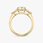 Load image into Gallery viewer, Round Cut - Plain Band - Three Stone Ring - 0.25 Ct Side Stone each - 18 K Gold
