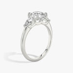 Load image into Gallery viewer, Round Cut - Plain Band - Three Stone Ring- 0.5 Ct Side Stone each - 14 K Gold
