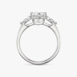 Load image into Gallery viewer, Princess Cut - Plain Band - Three Stone Ring - 0.25 Ct Side Stone each - 18 K Gold
