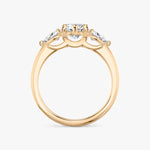 Load image into Gallery viewer, Marquise Cut - Plain Band - Three Stone Ring - 0.25 Ct Side Stone each - 18 K Gold

