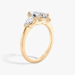 Load image into Gallery viewer, Marquise Cut - Plain Band - Three Stone Ring - 0.25 Ct Side Stone each - 14 K Gold
