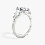 Load image into Gallery viewer, Marquise Cut - Plain Band - Three Stone Ring- 0.5 Ct Side Stone each - 14 K Gold

