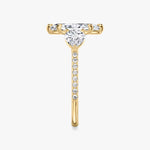 Load image into Gallery viewer, Marquise Cut - Pave Band - Three Stone Ring - 0.25 Ct Side Stone each - 14 K Gold
