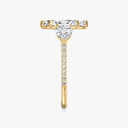Marquise Cut - Pave Band - Three Stone Ring - 0.25 Ct Side Stone each - 14 K Gold