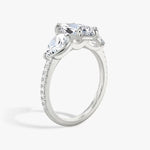 Load image into Gallery viewer, Marquise Cut - Pave Band - Three Stone Ring - 0.25 Ct Side Stone each - 18 K Gold
