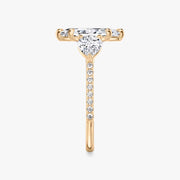 Marquise Cut - Pave Band - Three Stone Ring - 0.25 Ct Side Stone each - 14 K Gold
