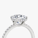 Load image into Gallery viewer, Cushion Cut - Pave Band Hidden Halo - Classic Engagement Ring- 14 K
