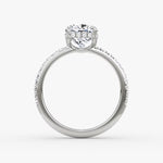 Load image into Gallery viewer, Cushion Cut - Pave Band Hidden Halo - Classic Engagement Ring- 14 K
