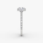Load image into Gallery viewer, Cushion Cut - Pave Band Hidden Halo - Classic Engagement Ring- 14 K

