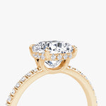 Load image into Gallery viewer, Cushion Cut - Pave Band Hidden Halo - Classic Engagement Ring- 14 K

