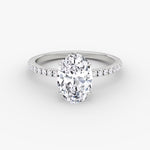 Load image into Gallery viewer, Oval Cut - Pave Band Hidden Halo - Classic Engagement Ring- 18 K Gold
