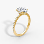 Load image into Gallery viewer, Oval Cut - Pave Band Hidden Halo - Classic Engagement Ring- 18 K Gold
