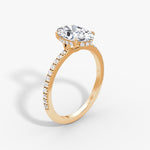 Load image into Gallery viewer, Oval Cut - Pave Band Hidden Halo - Classic Engagement Ring- 18 K Gold
