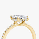Load image into Gallery viewer, Radiant Cut - Pave Band Hidden Halo - Classic Engagement Ring- 14 K Gold

