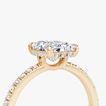 Load image into Gallery viewer, Radiant Cut - Pave Band Hidden Halo - Classic Engagement Ring- 14 K Gold
