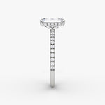 Load image into Gallery viewer, Emerald Cut - Pave Band Hidden Halo - Classic Engagement Ring- 14 K Gold
