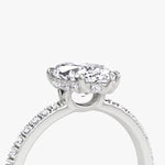 Load image into Gallery viewer, Marquise Cut - Pave Band Hidden Halo - Classic Engagement Ring- 14 K Gold
