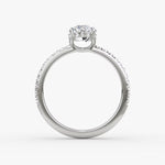 Load image into Gallery viewer, Marquise Cut - Pave Band Hidden Halo - Classic Engagement Ring- 14 K Gold
