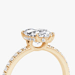 Load image into Gallery viewer, Marquise Cut - Pave Band Hidden Halo - Classic Engagement Ring- 14 K Gold

