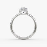 Load image into Gallery viewer, Pear Cut - Pave Band Hidden Halo - Classic Engagement Ring- 18 K Gold

