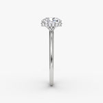 Load image into Gallery viewer, Cushion Cut - Plain Band Hidden Halo - Classic Engagement Ring- 18 K Gold
