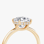 Load image into Gallery viewer, Cushion Cut - Plain Band Hidden Halo - Classic Engagement Ring- 18 K Gold
