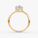 Load image into Gallery viewer, Cushion Cut - Plain Band Hidden Halo - Classic Engagement Ring- 18 K Gold
