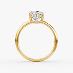 Load image into Gallery viewer, Cushion Cut - Plain Band Hidden Halo - Classic Engagement Ring- 18 K Gold
