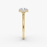 Load image into Gallery viewer, Cushion Cut - Plain Band Hidden Halo - Classic Engagement Ring- 18 K Gold
