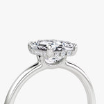 Load image into Gallery viewer, Emerald Cut - Plain Band Hidden Halo - Classic Engagement Ring- 18 K Gold
