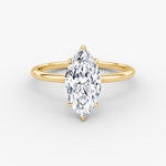 Load image into Gallery viewer, Marquise Cut - Plain Band Hidden Halo - Classic Engagement Ring- 14 K Gold
