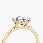 Load image into Gallery viewer, Oval Cut - Plain Band Hidden Halo - Classic Engagement Ring- 18 K Gold
