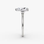 Load image into Gallery viewer, Pear Cut - Plain Band Hidden Halo - Classic Engagement Ring- 18 K Gold
