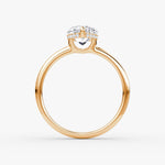 Load image into Gallery viewer, Pear Cut - Plain Band Hidden Halo - Classic Engagement Ring- 18 K Gold

