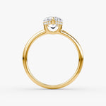 Load image into Gallery viewer, Pear Cut - Plain Band Hidden Halo - Classic Engagement Ring- 18 K Gold

