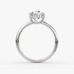 Load image into Gallery viewer, Round Cut - Plain Band Hidden Halo - Classic Engagement Ring- 14 K Gold
