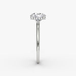 Load image into Gallery viewer, Round Cut - Plain Band Hidden Halo - Classic Engagement Ring- 14 K Gold
