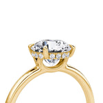 Load image into Gallery viewer, Round Cut - Plain Band Hidden Halo - Classic Engagement Ring- 14 K Gold
