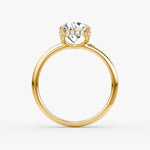 Load image into Gallery viewer, Round Cut - Plain Band Hidden Halo - Classic Engagement Ring- 14 K Gold
