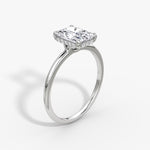 Load image into Gallery viewer, Radiant Cut - Plain Band Hidden Halo - Classic Engagement Ring- 14 K Gold
